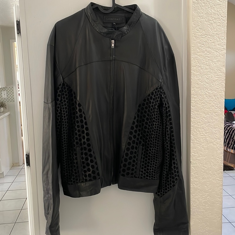 Skingraft tribal cut leather jacket